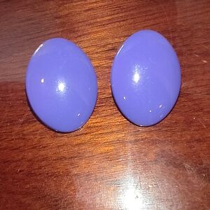 Source Unknown Purple Oval Earrings